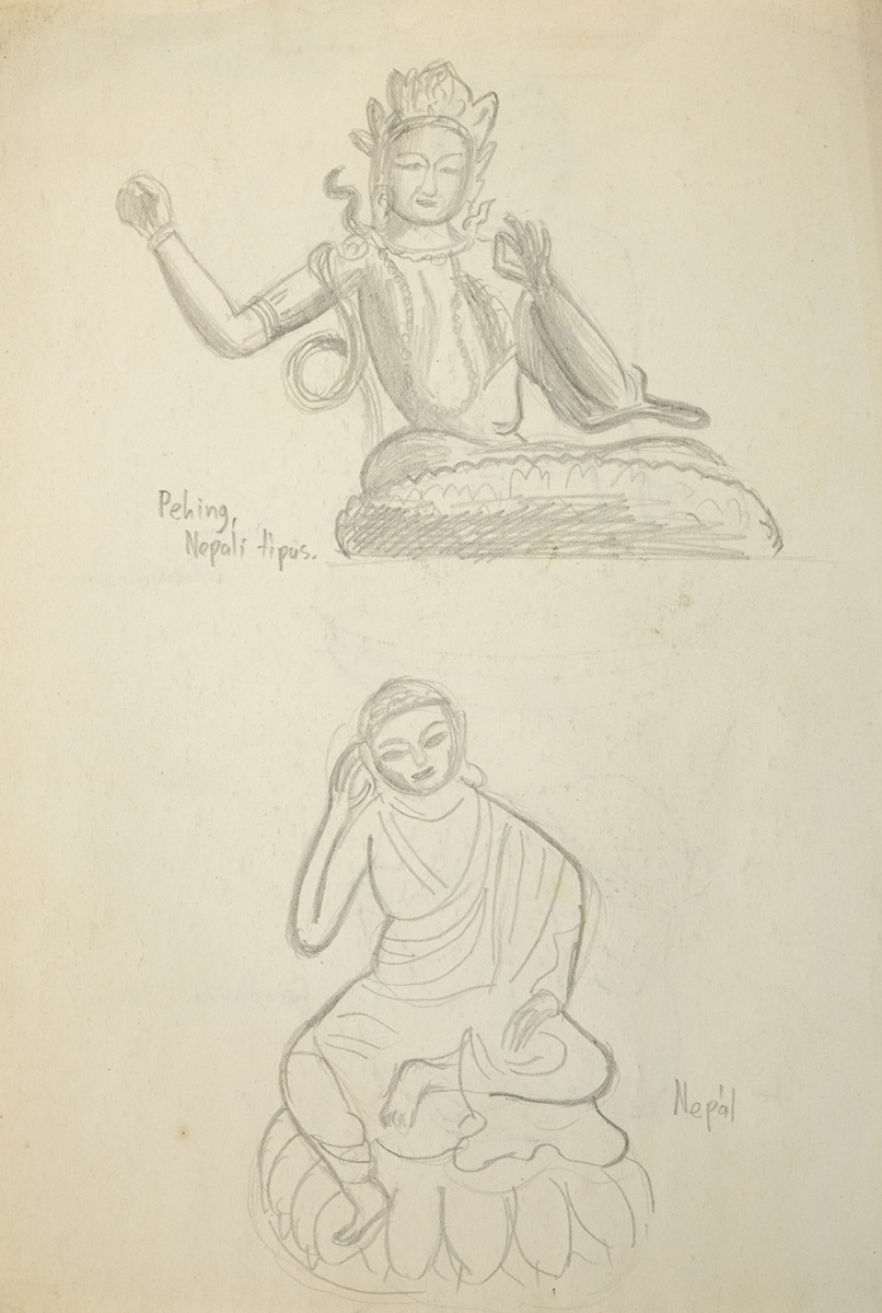 Buddhista istenségek vázlatai