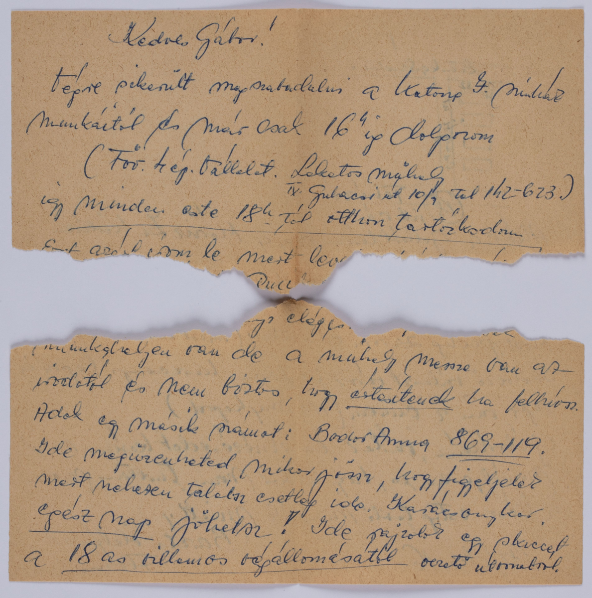 Levelek Karátson Gábornak